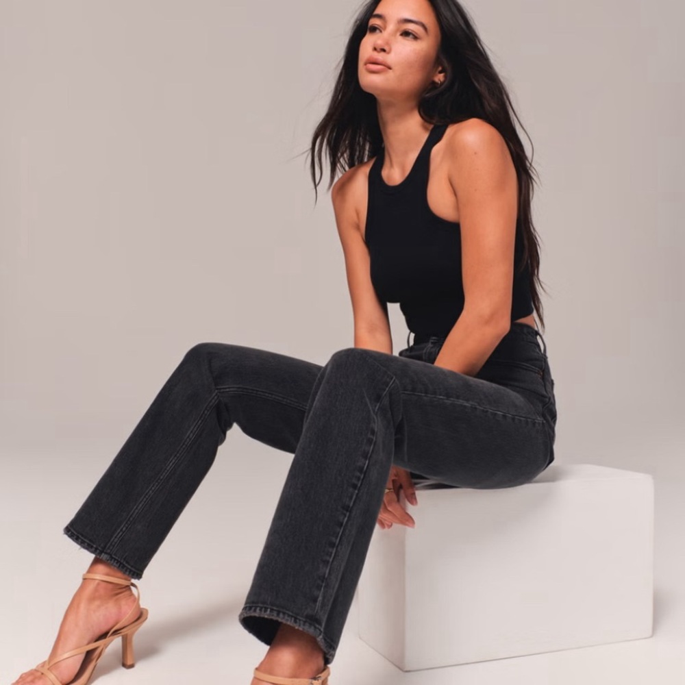 Abercrombie & Fitch Black Straight Leg Jeans